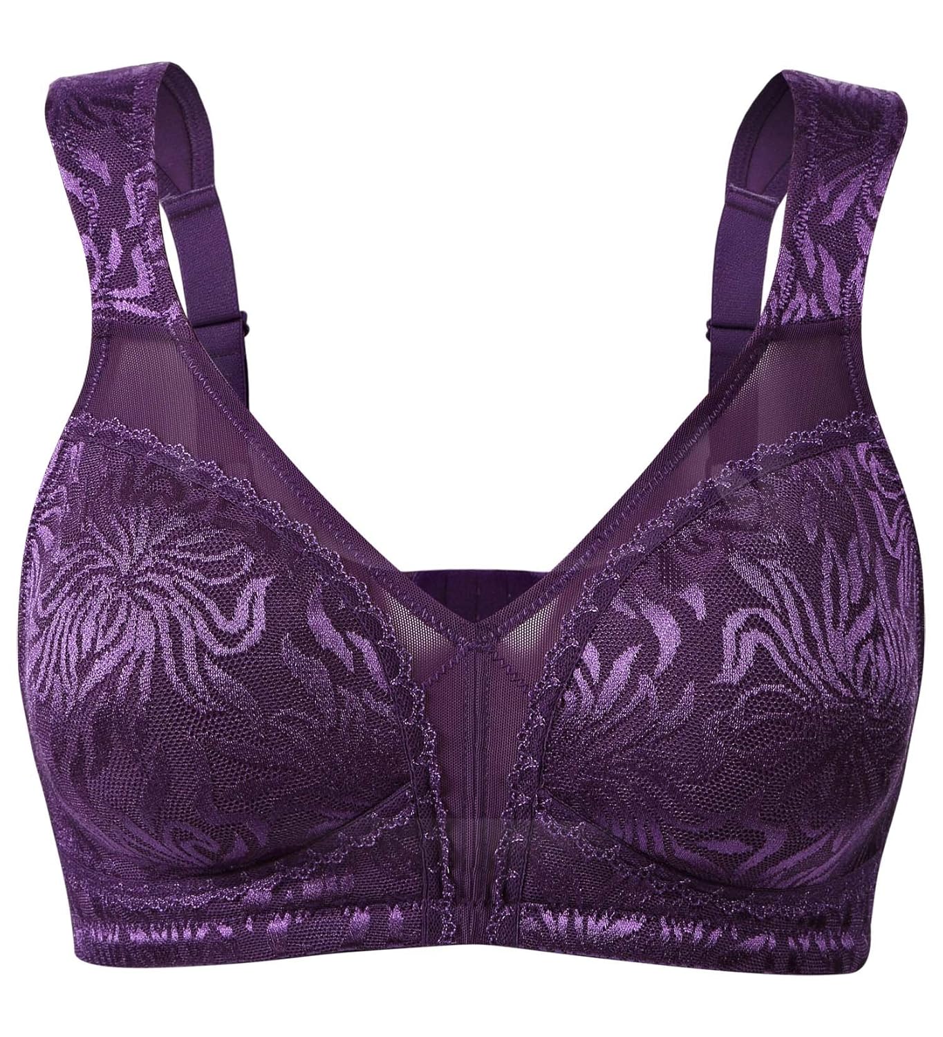 wingslove 女式全覆盖无衬垫舒适肩带*小化无钢圈文胸 紫色 36d